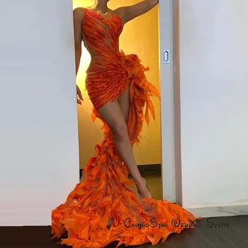 2022 Seksualus, Cut-out Orange Prom Dresses Iliuzija Nereguliarus Brangakmenis Kaklo, Rankovių Konkurso Atveju Šalis, Chalatai Ilgą vakarinę Suknelę