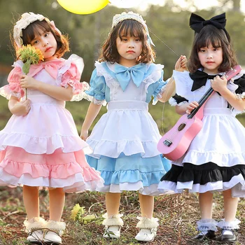 Karnavalas Mergaitė Puras Alice Nuotykius Kostiumas Princesė Japanese Lolita Kambarinės Drabužių Cosplay Helovinas Fancy Dress Šalis