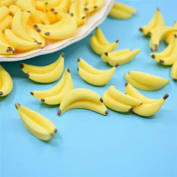 Julie Wang 10VNT Dervos Geltonas Bananų Pakabukai Jokių Dirbtinių Nagų Vaisių, uogų Karolius, Papuošalai Priėmimo Aksesuaras Dekoras
