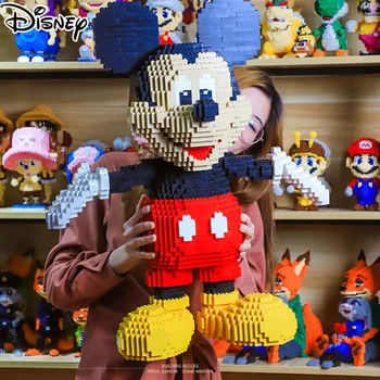 Disney Mickey Mouse Blokai 64cm Didelio Dydžio 3d Minnie Anime Duomenys Modelis Kawaii Asamblėjos Plytų Žaislai Vaikams Dovanų