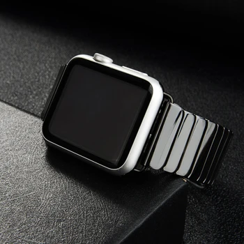 Keramikos Diržu, Apple Watch Band 44mm 40mm iwatch 42 mm 38mm Prabangus Nerūdijančio plieno apyrankė Applewatch series 5 4 3 6 SE