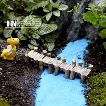 4pcs Dervos amatų micro sodo Tilto prieplaukos namų Dekoro vejos skulptūra bulding Žaislai Eco butelis/ Sultingi PASIDARYK pats reikmenys, papuošalai
