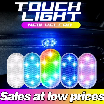 Naujas Automobilio Interjeras Dome Light Pirštu Palieskite Jutiklio Lempa 5V LED Traukos Šviesos USB Įkrauti Automobilio Duris Šviesos