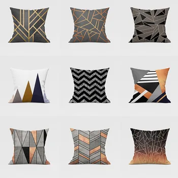 Pilka Geometrijos Serijos Spausdinimo Serijos Dekoratyvinės Pagalvėlės Užvalkalas už Sofos Poliesteris Pillowcover Dekoratyvinis