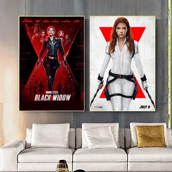 Marvel Superhero Movie Poster Black Widow Keršytojas Drobės Tapybos ir Spausdinimo Filmas Sienos Menas Mergina Nuotrauką Kambarį Namų Dekoro