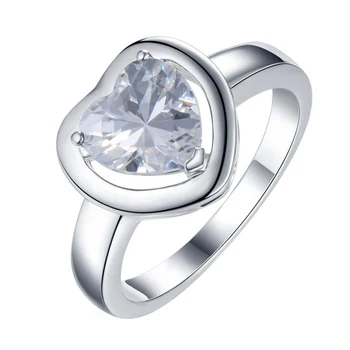 meilė širdies bling cirkonis Sidabro padengtą žiedas, sidabro bižuterijos žiedas Skirta Moterims ir Vyrams , /HSOCYULR AUYOBVWZ