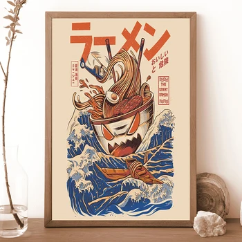 Japen Anime Labai Ramen Banga Off Kanagawa Plakatas Ir Spausdina Japonijos Derliaus Sienos Meno Tapybos Drobės Nuotrauka Kambarį Dekoro