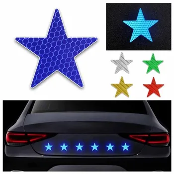 Žvaigždės Formos Atspindintis Atšvaitas Lipdukas Lipni Saugos Įspėjimas Conspicuity Juosta Automobilį, Sunkvežimis, Motociklas, Priekabos pašto Dėžutę