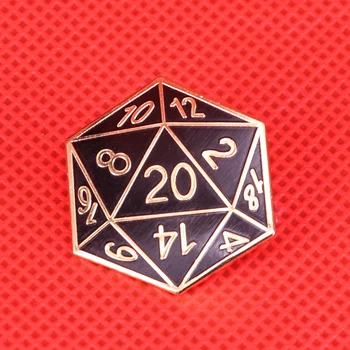 Dvidešimt pusių Mirti emalio pin D20 RPG žaidėjas sagė polyhedral patogu nerdy dovana mielas smeigtukai kauliukai papuošalai marškinėliai kuprinė ženklelis prieigos
