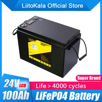 LiitoKala 24V 100Ah LiFePO4 Baterijos Saulės Golf Automobilių Keltuvo vandeniui baterija skirta keitiklis,saulės sistema,valčių variklių