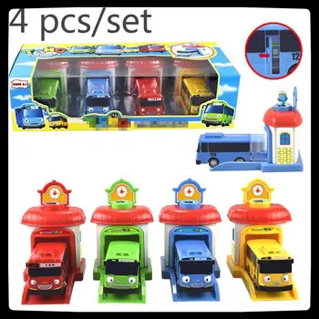 4pcs/set Masto Modelis Mažų Mažai Autobusų Vaikų Miniatiūrinių Autobusų Plastikinių Kūdikių Oyuncak Garažas Tayos Autobusų Vaikams, Žaislai, Gimtadienio Dovanos