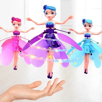 Princesė Lėlės Drone Indukcijos Skrydžio Žaislai Vaikams Infraraudonųjų Spindulių Pakabos Žaislai Mini Kūrybinės Nešiojamų Fly Ball Vaikų Dovanų