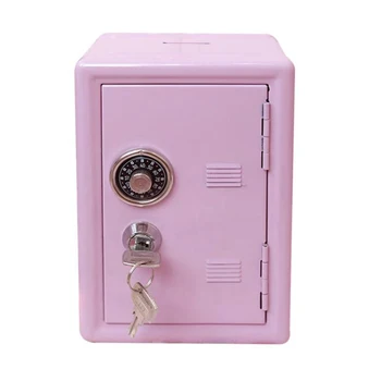 Seifas Organizatorius Geležies Rožinė Stalas Dekoratyvinės Dėžutės Piggy Bank Metalo Mini Kabineto Pinigų Laikymo Dėžutė Kawaii Saugojimo Dėžutė