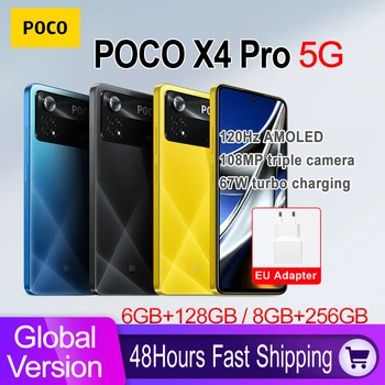 Pasaulinė Versija POCO X4 Pro 5G NFC Išmanųjį telefoną 6GB 128GB/8GB 256 GB Snapdragon 695 120Hz 67W Turbo Įkrovimo 108MP Triple Fotoaparatas