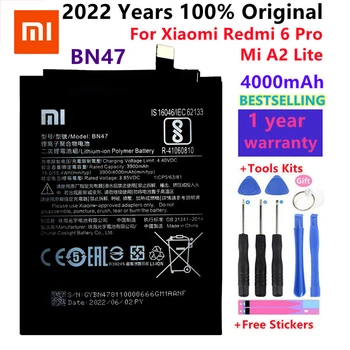 Xiao Mi Originalios Baterijos BN47 4000 mAh už Xiaomi Redmi 6 Pro / Mi A2 Lite Aukštos Kokybės Telefoną Pakeisti Baterijas+Nemokamas Įrankiai