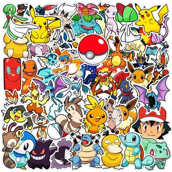 10/30/50pcs Animacinių filmų Pokemon Pikachu Lipdukas Kawaii Anime Lipdukai 