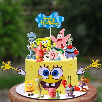 Mielas Sponge Kūdikių Tema Tortas Toppers Berniukas Faovr Gimtadienio Prekių Mergina Supriseparty Animacinių Filmų Baby Shower Pyragas Apdaila Žaislas