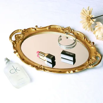Europos retro veidrodis dėklas tualetinis staliukas, papuošalai, kosmetikos laikymo dėklas dekoracija ekranas lovelio apdaila namo QT328245