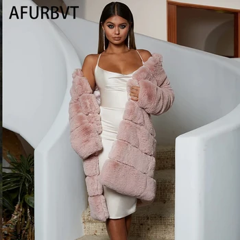 2022 Karšto Pardavimo Šiltas, Žiemos Paltas Mados Fox Fur Coat Didelio Dydžio moteriški Dirbtiniais Kailių Paltai Moterims Rausva Juoda 6XL