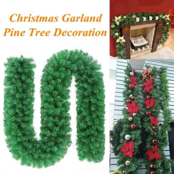 Dirbtinis Green Christmas Garland Vainikas Kalėdos Namuose Šalis Kalėdinė Dekoracija Pušies Medžio Rotango Kabinti Ornamentu Vaikams 2,7 M