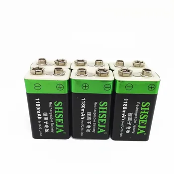6pcs 9v usb įkraunama ličio baterija 6f22 9V ličio jonų baterijas multimetras Dūmų signalizacijos metalo detektorius ir kt baterijas