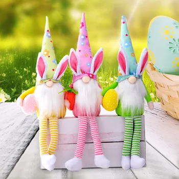 2023 Ilgas Kojas Velykų Kiaušinių Rudolf Lėlės Triušis Elf Žalia Rausva, Geltona Bunny Easter Dovana Vaikams 
